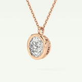 Elegant 2 CT Round Lab-Grown Diamond Solitaire & Bezel Necklace