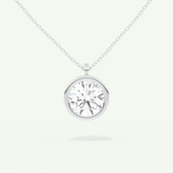0.5-2 CT Round Lab-Grown Diamond Solitaire & Bezel Necklace