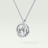 Elegant 2 CT Round Lab-Grown Diamond Solitaire & Bezel Necklace