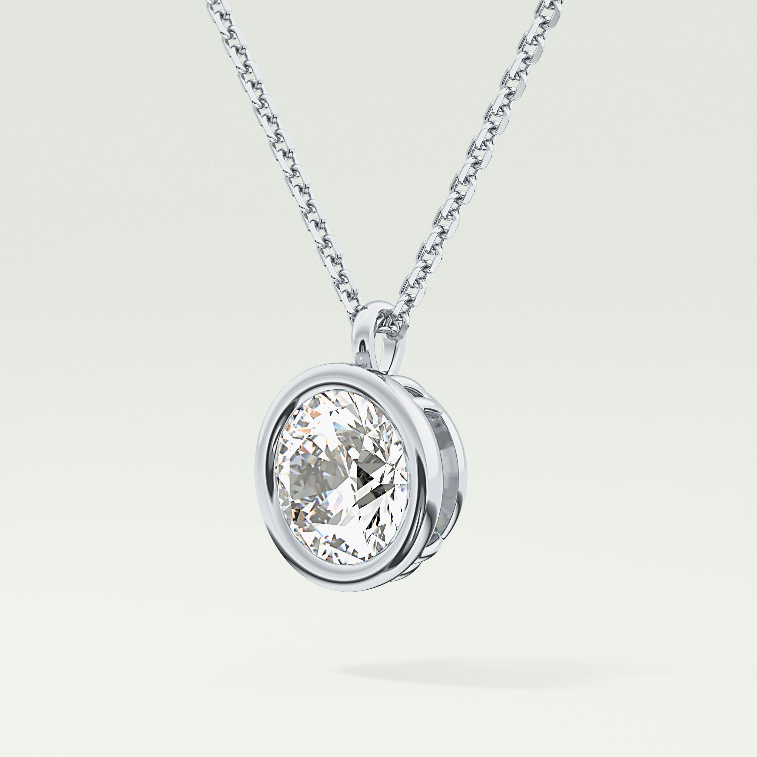 Elegant 2 CT Round Lab-Grown Diamond Solitaire & Bezel Necklace