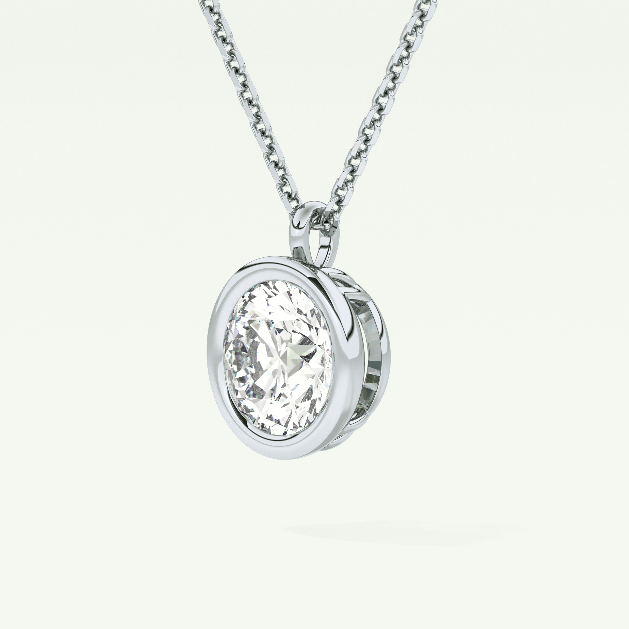 Elegant 2 CT Round Lab-Grown Diamond Solitaire & Bezel Necklace