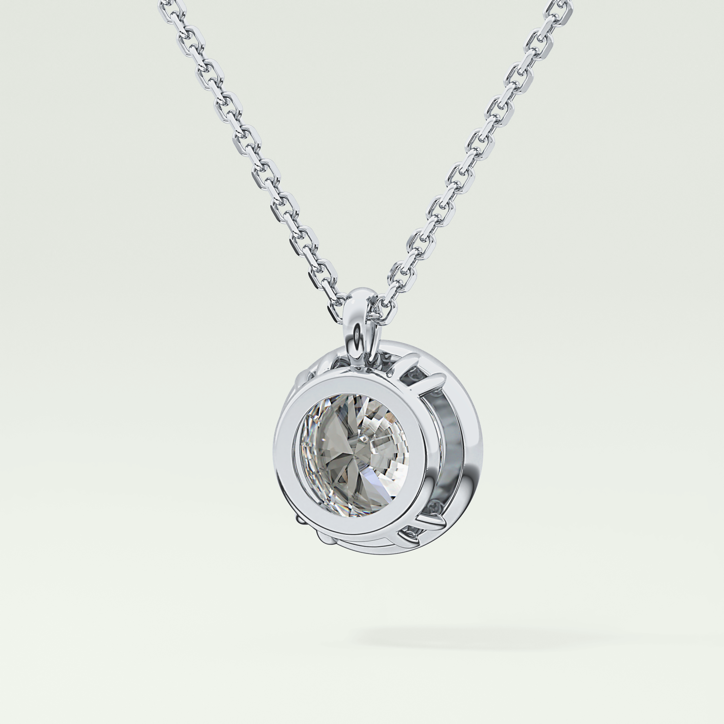 Elegant 2 CT Round Lab-Grown Diamond Solitaire & Bezel Necklace