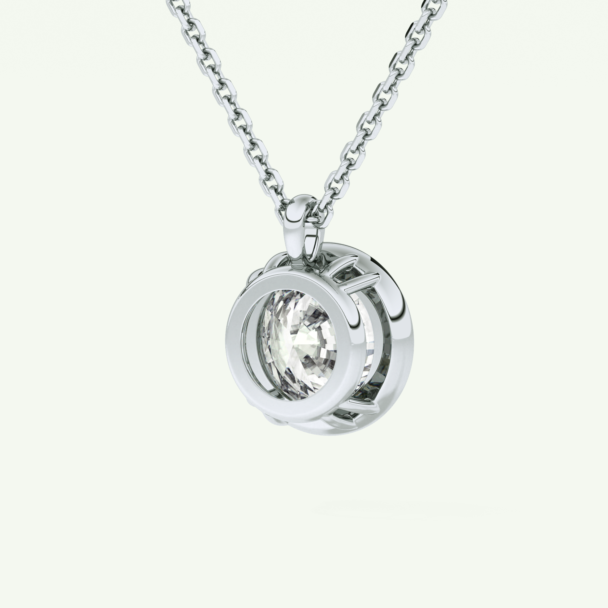 Elegant 2 CT Round Lab-Grown Diamond Solitaire & Bezel Necklace