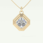 Elegant 1.5 CT Asscher Lab-Grown Diamond Solitaire & Bezel Necklace 1