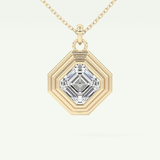 Elegant 1.5 CT Asscher Lab-Grown Diamond Solitaire & Bezel Necklace 1