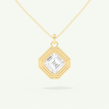 0.5-2 CT Asscher Lab-Grown Diamond Solitaire & Bezel Necklace