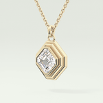 Elegant 1.5 CT Asscher Lab-Grown Diamond Solitaire & Bezel Necklace 2