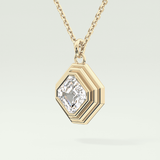 Elegant 1.5 CT Asscher Lab-Grown Diamond Solitaire & Bezel Necklace 2