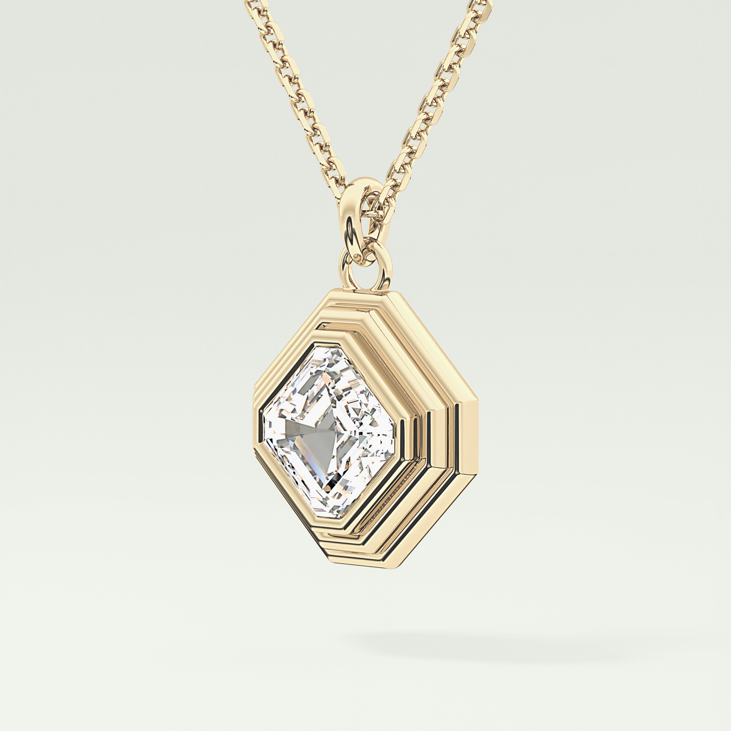Elegant 1.5 CT Asscher Lab-Grown Diamond Solitaire & Bezel Necklace 2