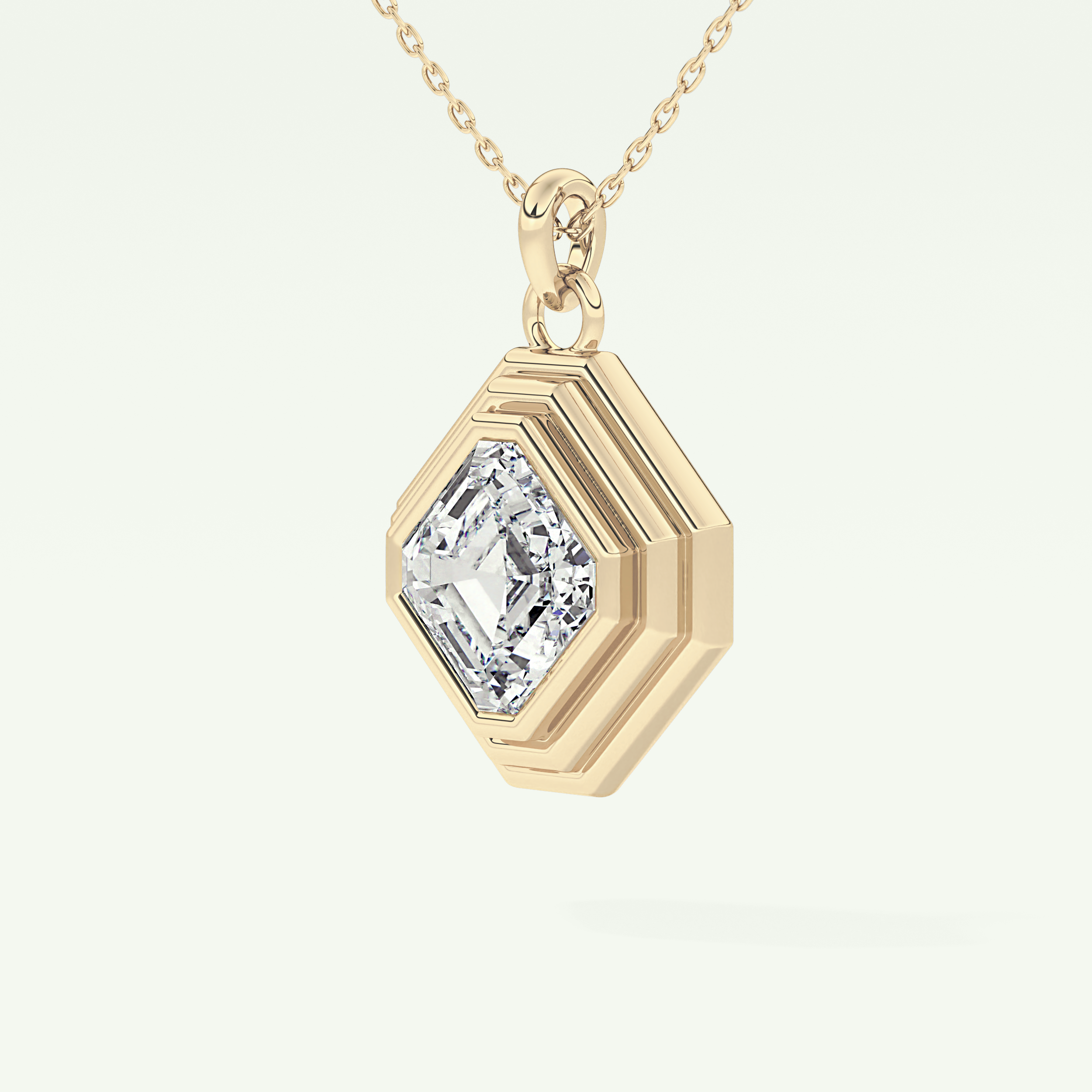 Elegant 1.5 CT Asscher Lab-Grown Diamond Solitaire & Bezel Necklace 3