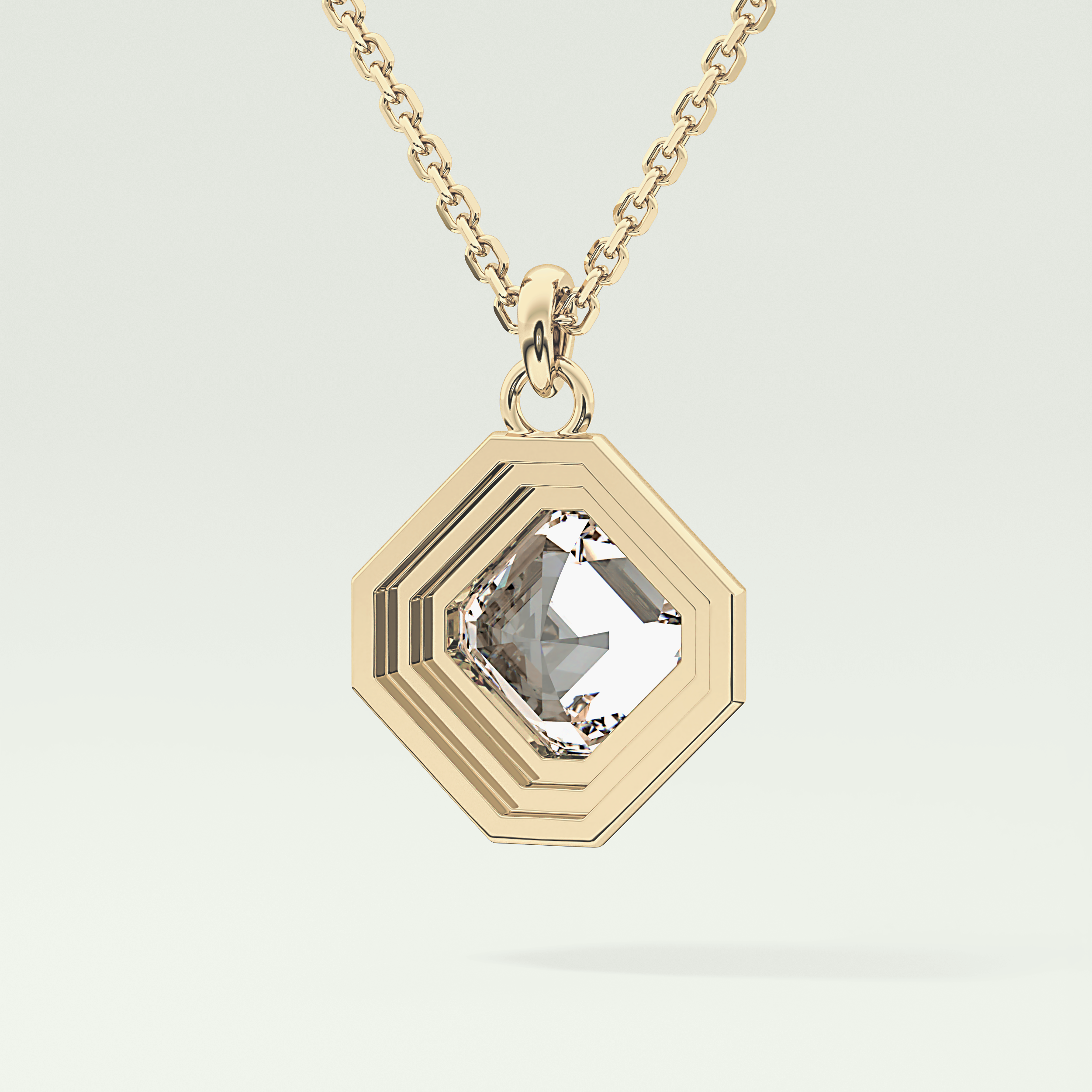Elegant 1.5 CT Asscher Lab-Grown Diamond Solitaire & Bezel Necklace 4