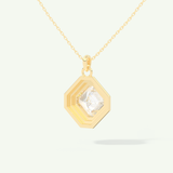0.5-2 CT Asscher Lab-Grown Diamond Solitaire & Bezel Necklace