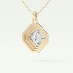 Elegant 1.5 CT Asscher Lab-Grown Diamond Solitaire & Bezel Necklace 6