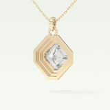 Elegant 1.5 CT Asscher Lab-Grown Diamond Solitaire & Bezel Necklace 6