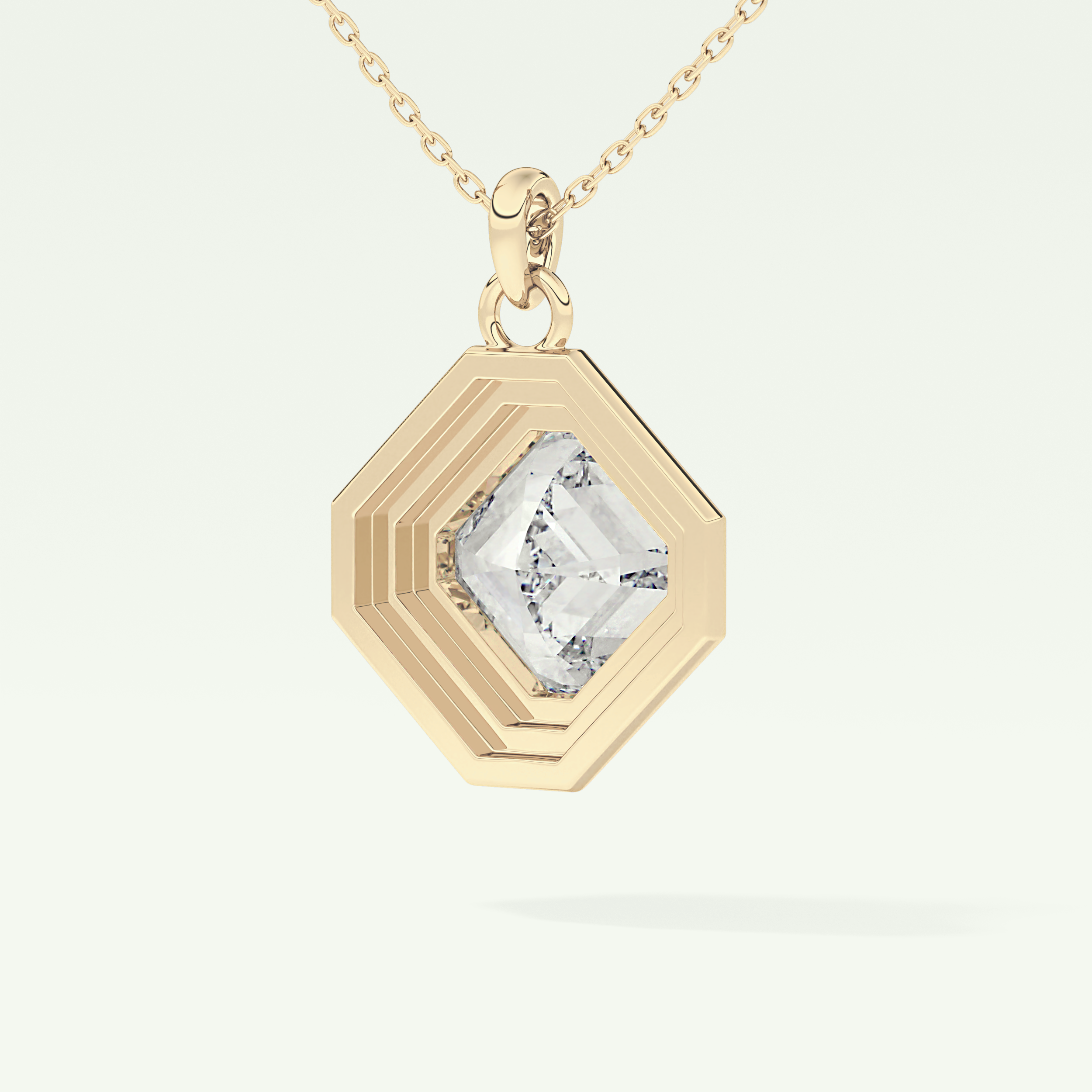 Elegant 1.5 CT Asscher Lab-Grown Diamond Solitaire & Bezel Necklace 6