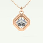 Elegant 1.5 CT Asscher Lab-Grown Diamond Solitaire & Bezel Necklace 7