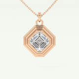 Elegant 1.5 CT Asscher Lab-Grown Diamond Solitaire & Bezel Necklace 7