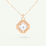 0.5-2 CT Asscher Lab-Grown Diamond Solitaire & Bezel Necklace