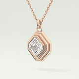 Elegant 1.5 CT Asscher Lab-Grown Diamond Solitaire & Bezel Necklace 8