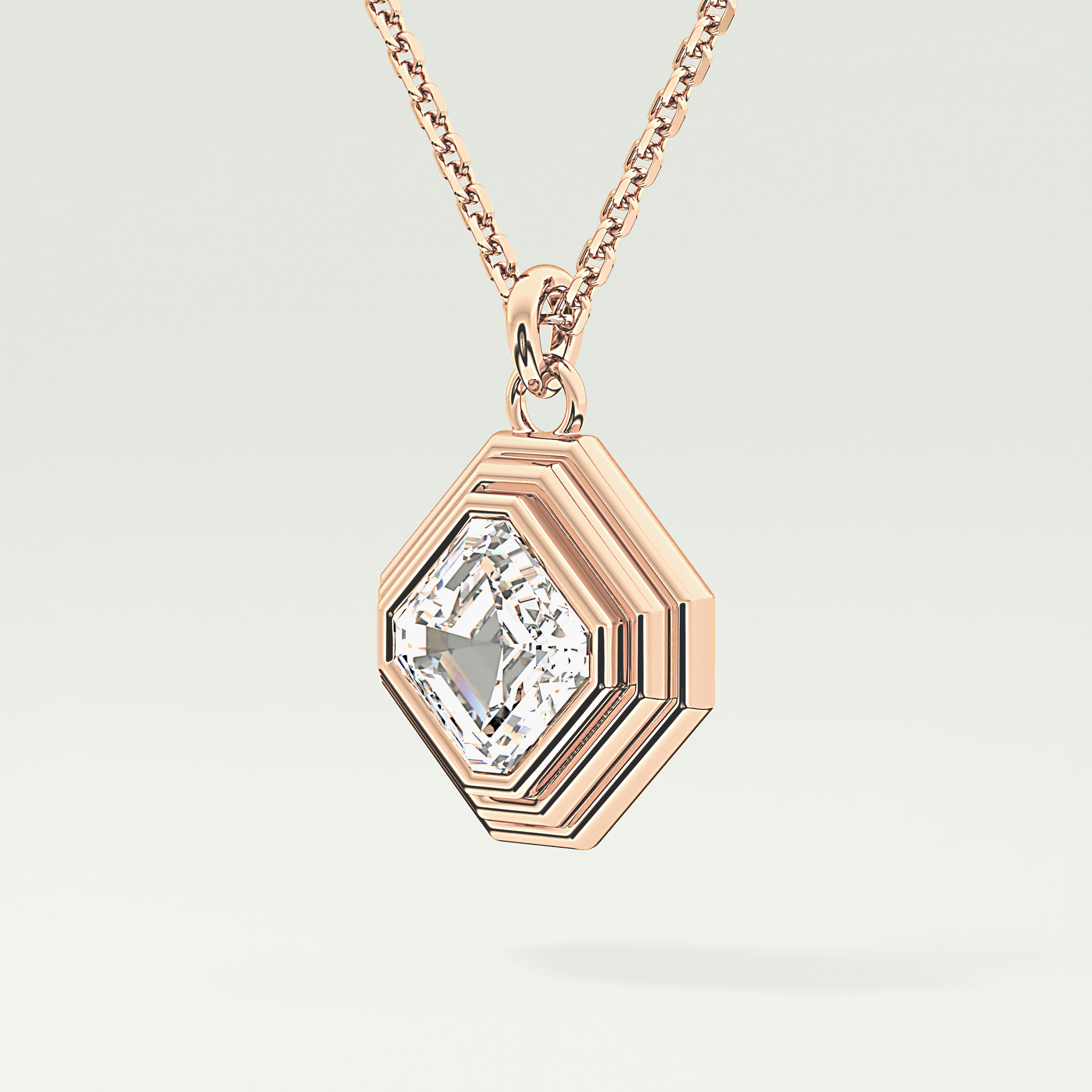 Elegant 1.5 CT Asscher Lab-Grown Diamond Solitaire & Bezel Necklace 8