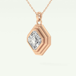 Elegant 1.5 CT Asscher Lab-Grown Diamond Solitaire & Bezel Necklace 9
