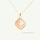 0.5-2 CT Asscher Lab-Grown Diamond Solitaire & Bezel Necklace