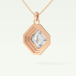 Elegant 1.5 CT Asscher Lab-Grown Diamond Solitaire & Bezel Necklace 12