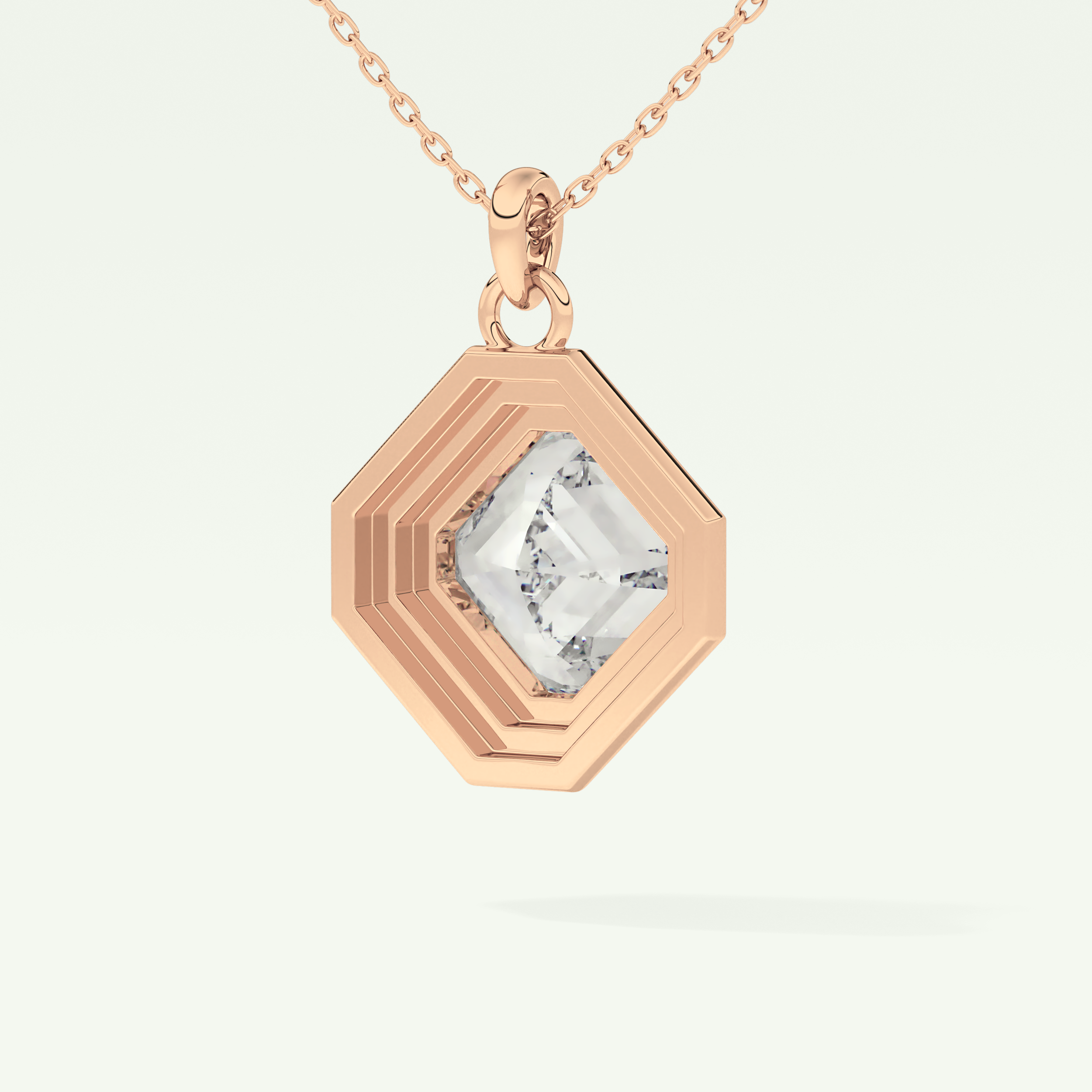Elegant 1.5 CT Asscher Lab-Grown Diamond Solitaire & Bezel Necklace 12