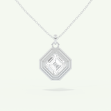 0.5-2 CT Asscher Lab-Grown Diamond Solitaire & Bezel Necklace