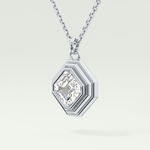 Elegant 1.5 CT Asscher Lab-Grown Diamond Solitaire & Bezel Necklace 14