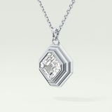 Elegant 1.5 CT Asscher Lab-Grown Diamond Solitaire & Bezel Necklace 14