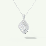 0.5-2 CT Asscher Lab-Grown Diamond Solitaire & Bezel Necklace