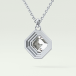 Elegant 1.5 CT Asscher Lab-Grown Diamond Solitaire & Bezel Necklace 16
