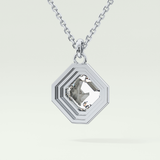 Elegant 1.5 CT Asscher Lab-Grown Diamond Solitaire & Bezel Necklace 16