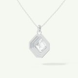 0.5-2 CT Asscher Lab-Grown Diamond Solitaire & Bezel Necklace