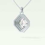 Elegant 1.5 CT Asscher Lab-Grown Diamond Solitaire & Bezel Necklace 18