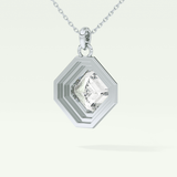 Elegant 1.5 CT Asscher Lab-Grown Diamond Solitaire & Bezel Necklace 18