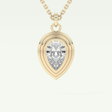 Elegant 1.5 CT Pear Lab-Grown Diamond Solitaire & Bezel Necklace