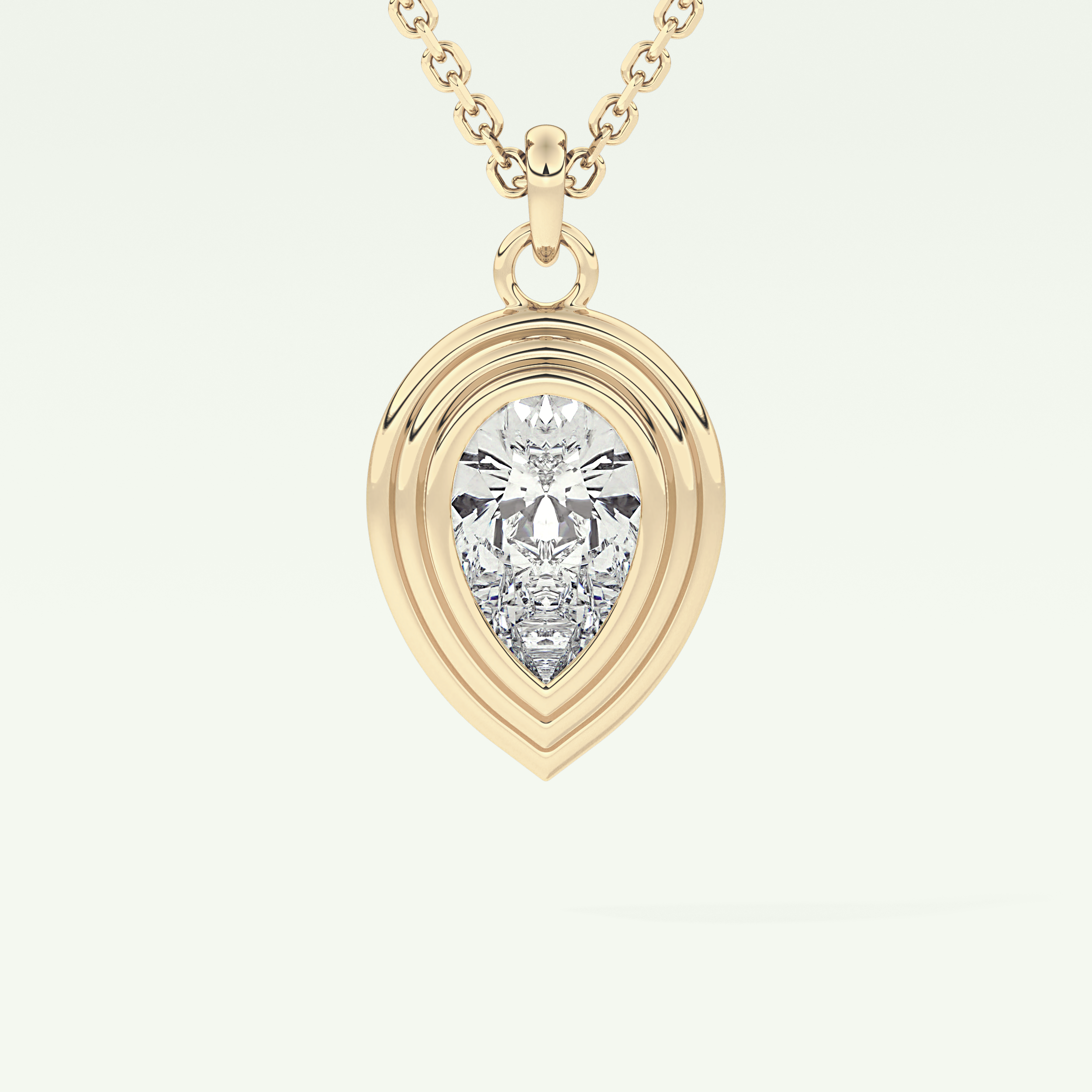 Elegant 1.5 CT Pear Lab-Grown Diamond Solitaire & Bezel Necklace
