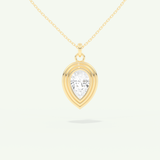 0.5-2 CT Pear Lab-Grown Diamond Solitaire & Bezel Necklace