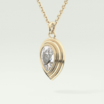 Elegant 1.5 CT Pear Lab-Grown Diamond Solitaire & Bezel Necklace