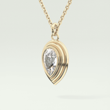 Elegant 1.5 CT Pear Lab-Grown Diamond Solitaire & Bezel Necklace