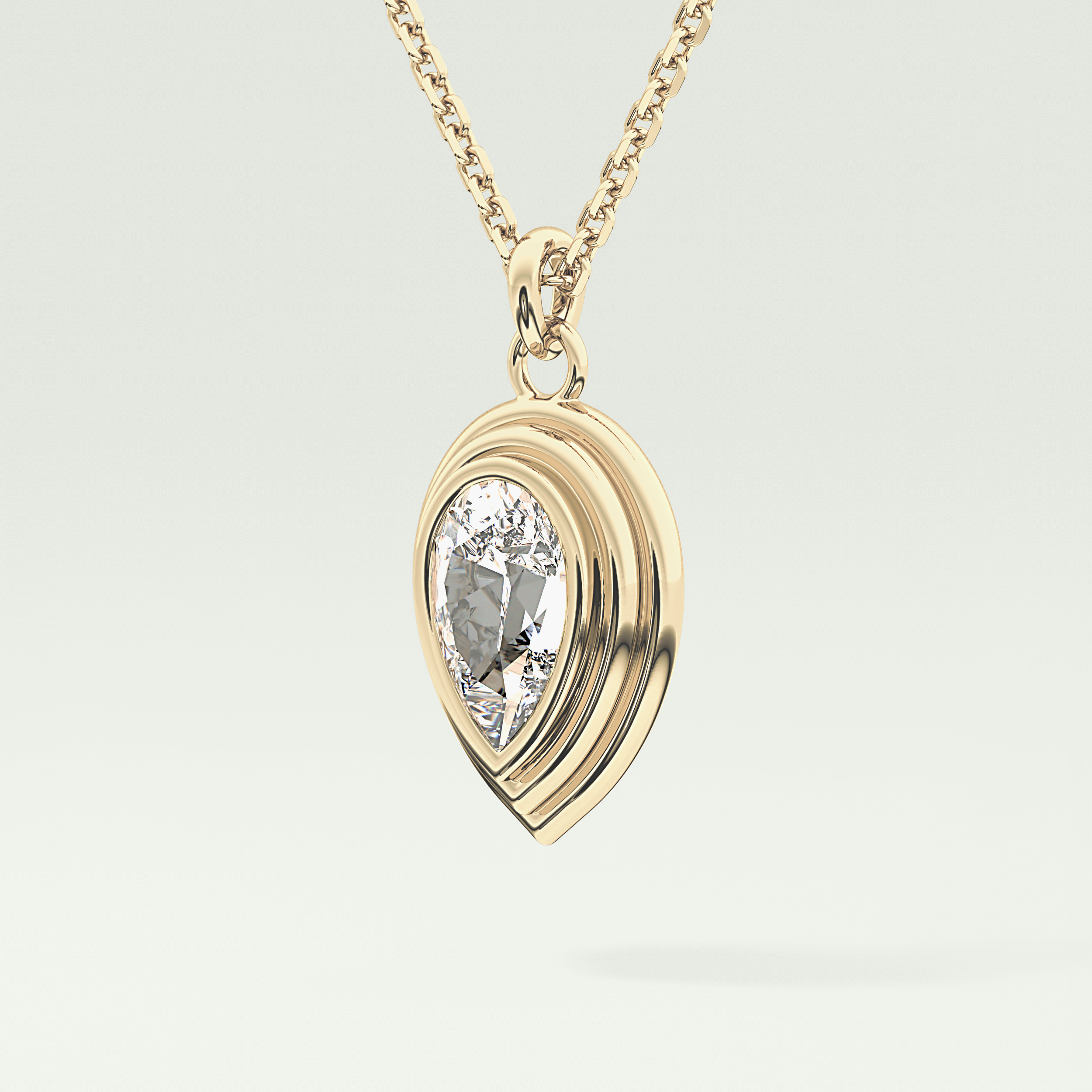 Elegant 1.5 CT Pear Lab-Grown Diamond Solitaire & Bezel Necklace