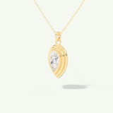 0.5-2 CT Pear Lab-Grown Diamond Solitaire & Bezel Necklace