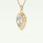 Elegant 1.5 CT Pear Lab-Grown Diamond Solitaire & Bezel Necklace