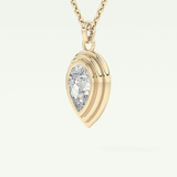 Elegant 1.5 CT Pear Lab-Grown Diamond Solitaire & Bezel Necklace