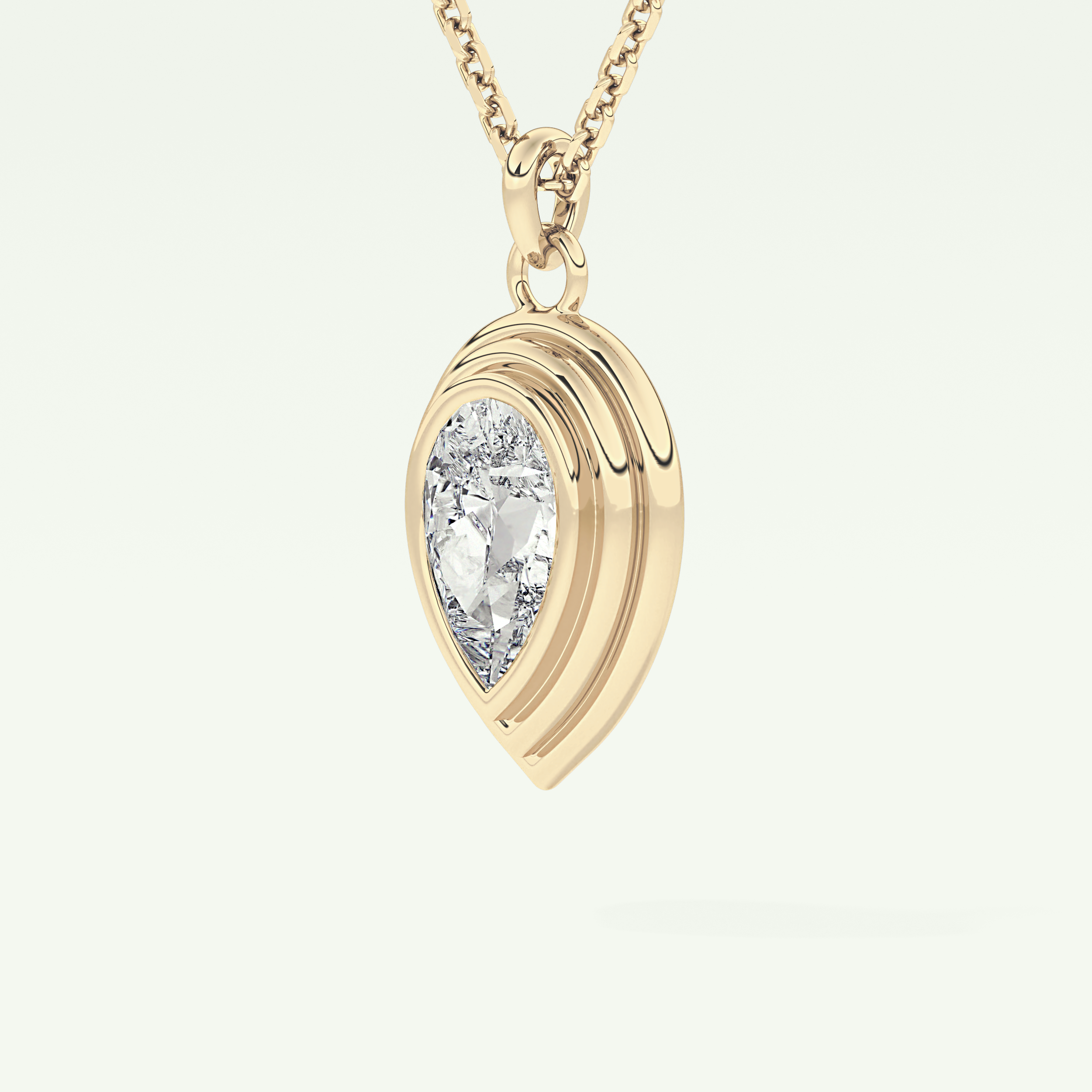Elegant 1.5 CT Pear Lab-Grown Diamond Solitaire & Bezel Necklace