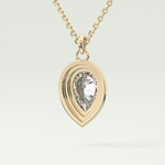 Elegant 1.5 CT Pear Lab-Grown Diamond Solitaire & Bezel Necklace
