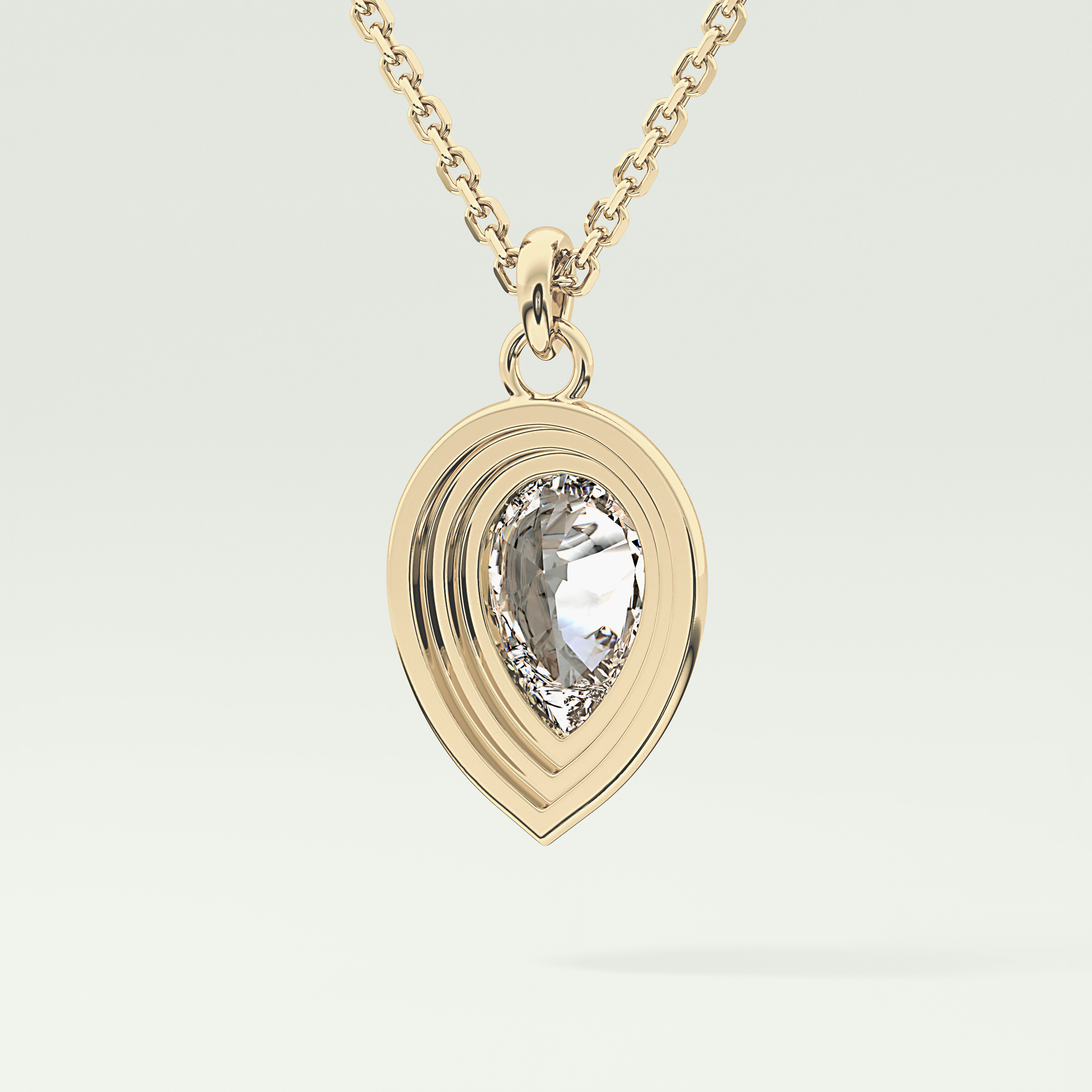 Elegant 1.5 CT Pear Lab-Grown Diamond Solitaire & Bezel Necklace