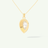 0.5-2 CT Pear Lab-Grown Diamond Solitaire & Bezel Necklace